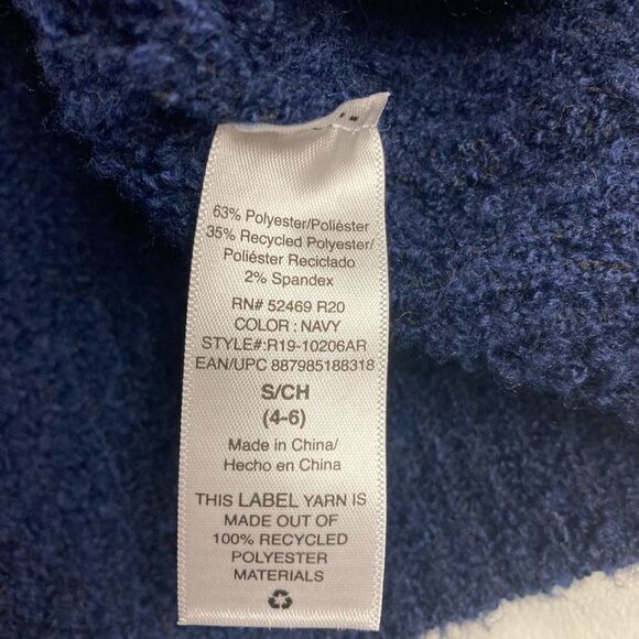 SCOOP, Navy Oversized Sweater, Size Small 4-6, V-Neck, Chunky,Style #R19-10206AR - Picture 3 of 8